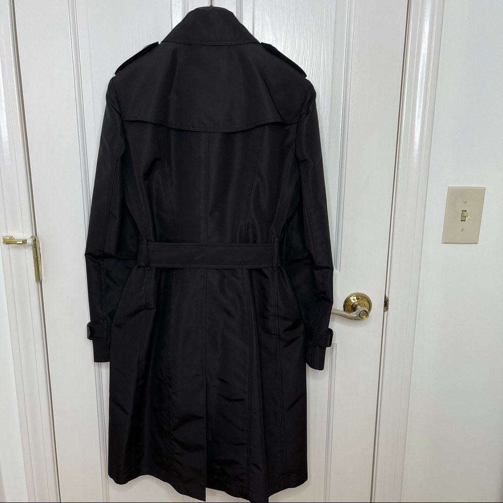 NWT Burberry Black Gabardine Trench Coat - Picture 4 of 15